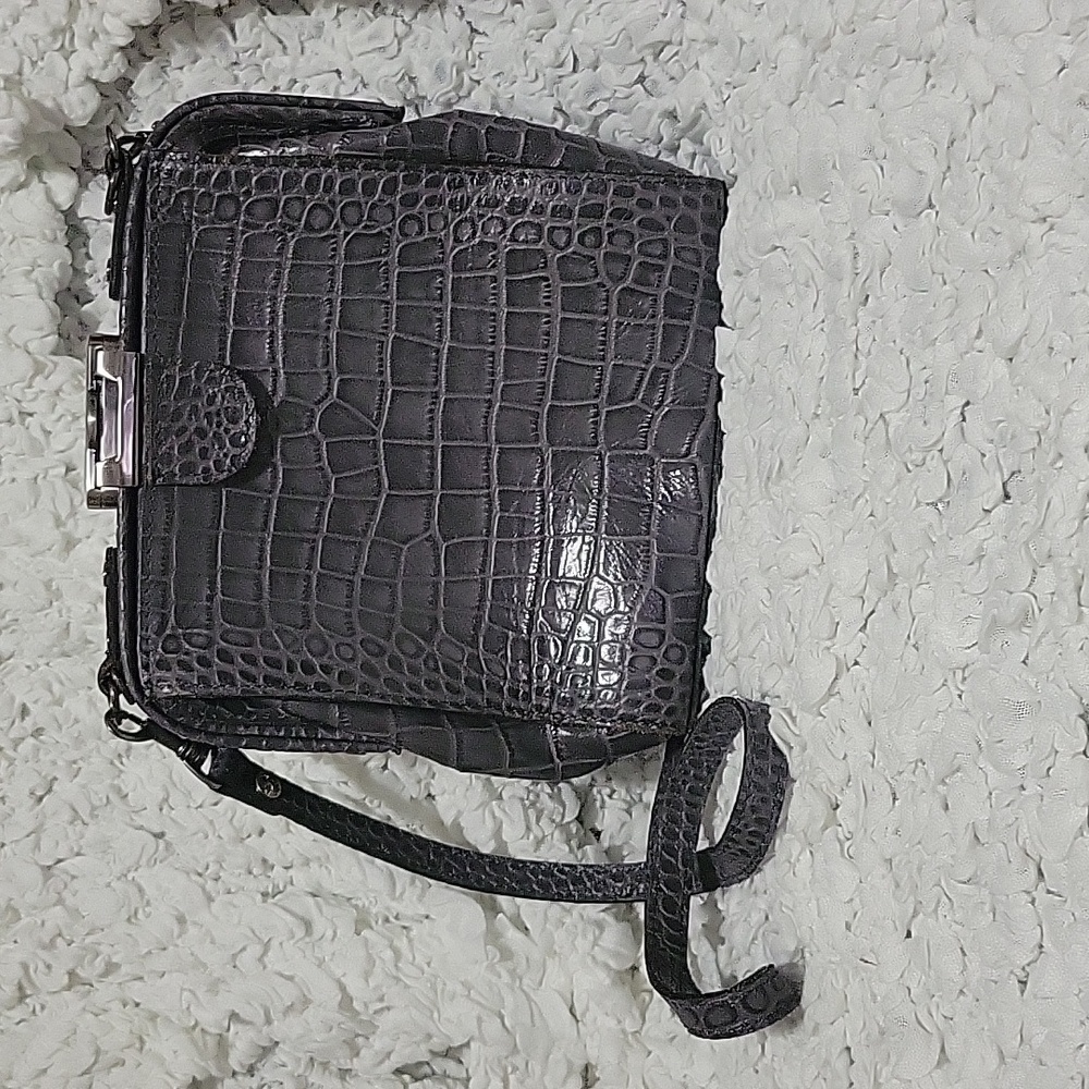 Patricia Nash gray snake print purse